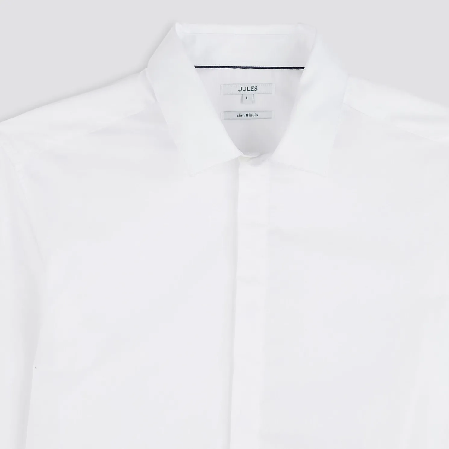 Slim effen hemd in satijnkatoen