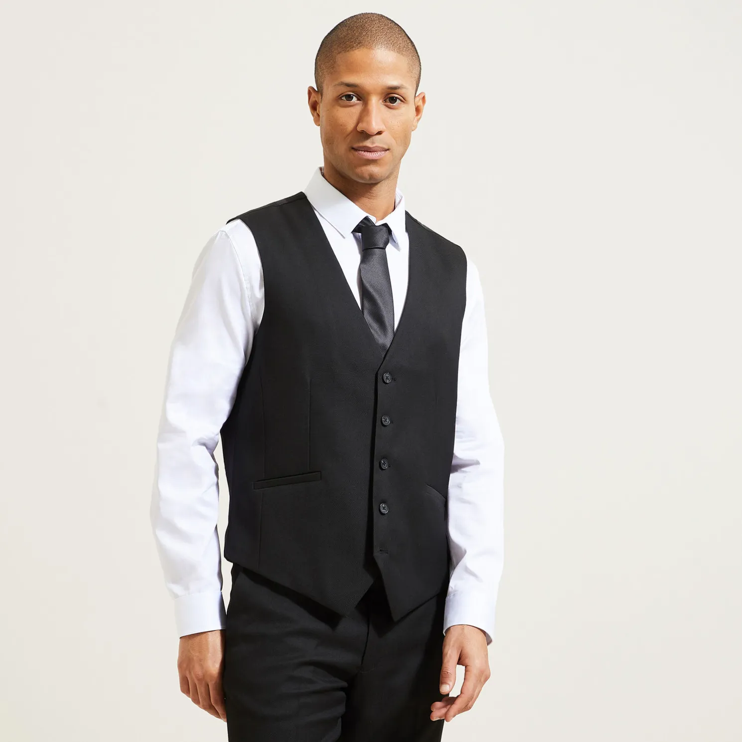 Slim effen kostuumgilet