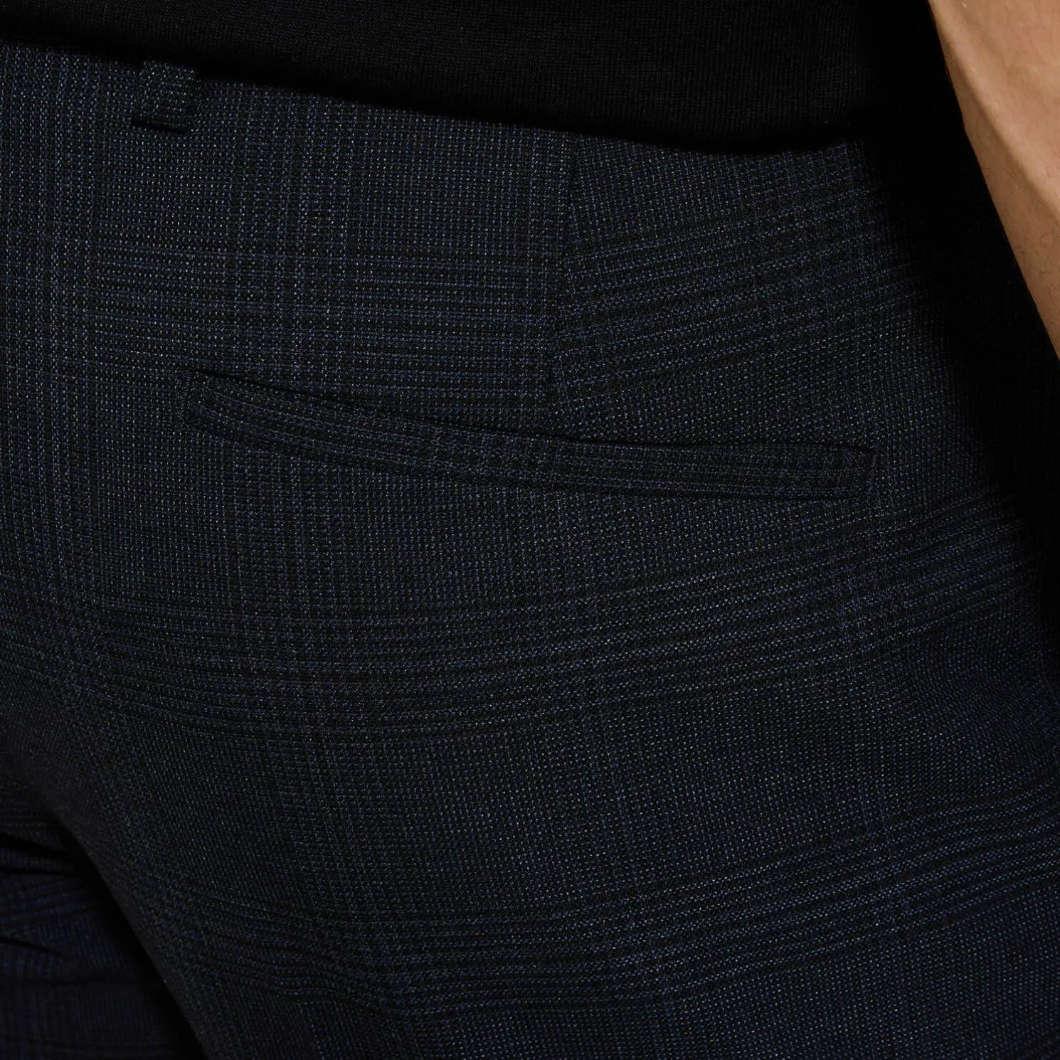 Slim geruite bi-stretch kostuumbroek