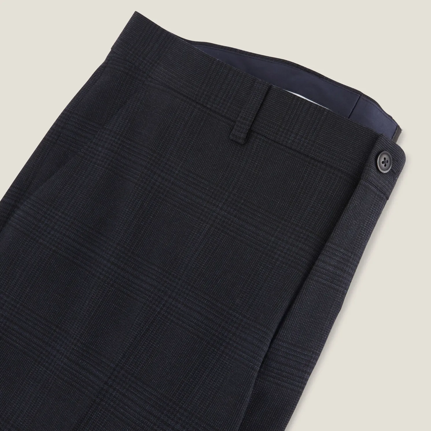 Slim geruite bi-stretch kostuumbroek