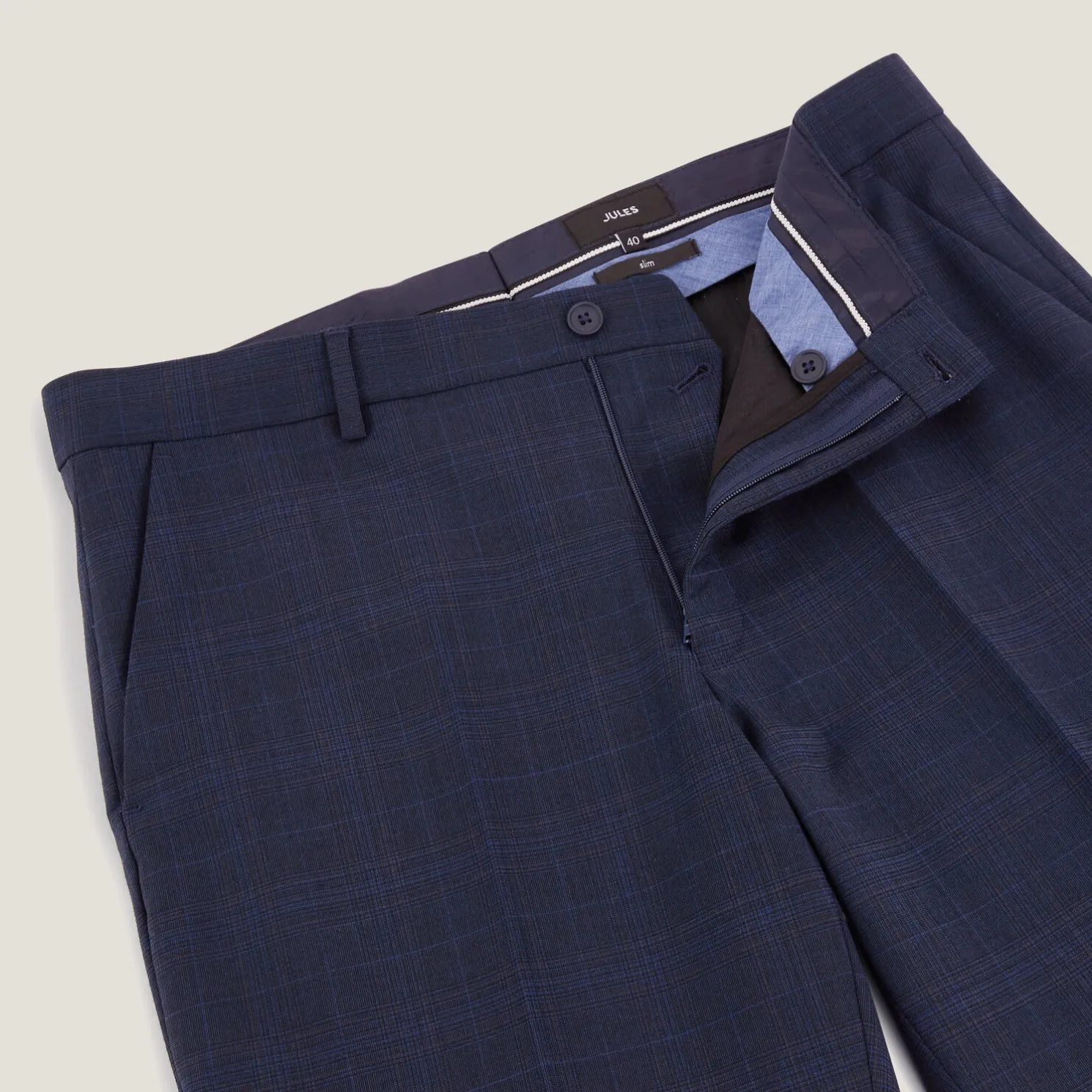 Slim geruite kostuumbroek