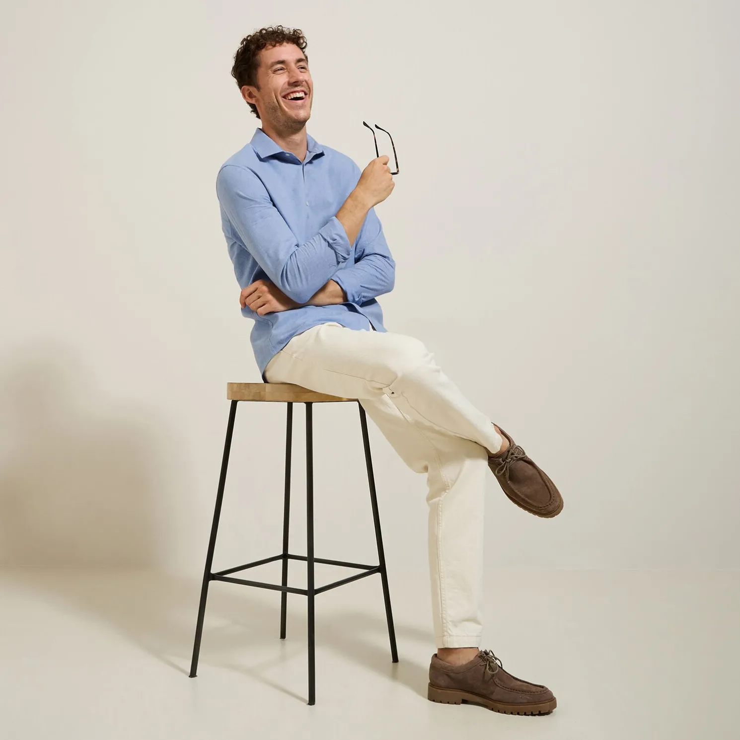 Slim hemd in flanelkatoen