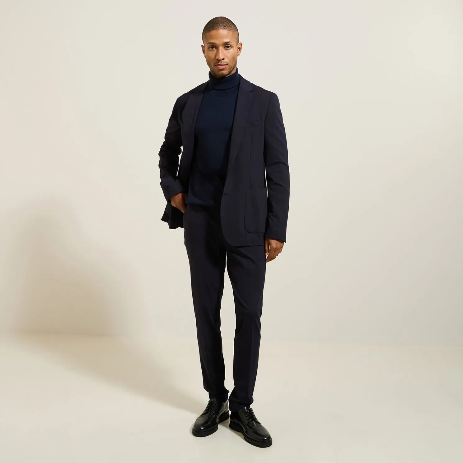 Slim kostuumbroek in tricot