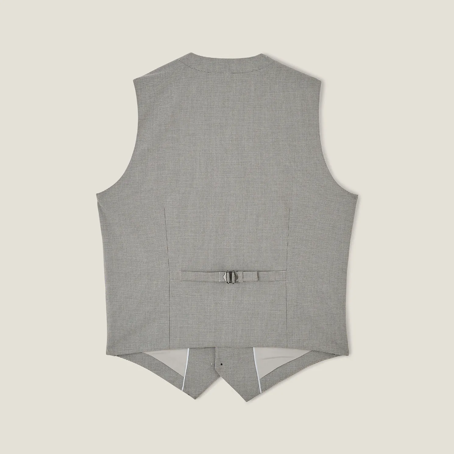 Slim kostuumgilet met pied-de-puce-motief