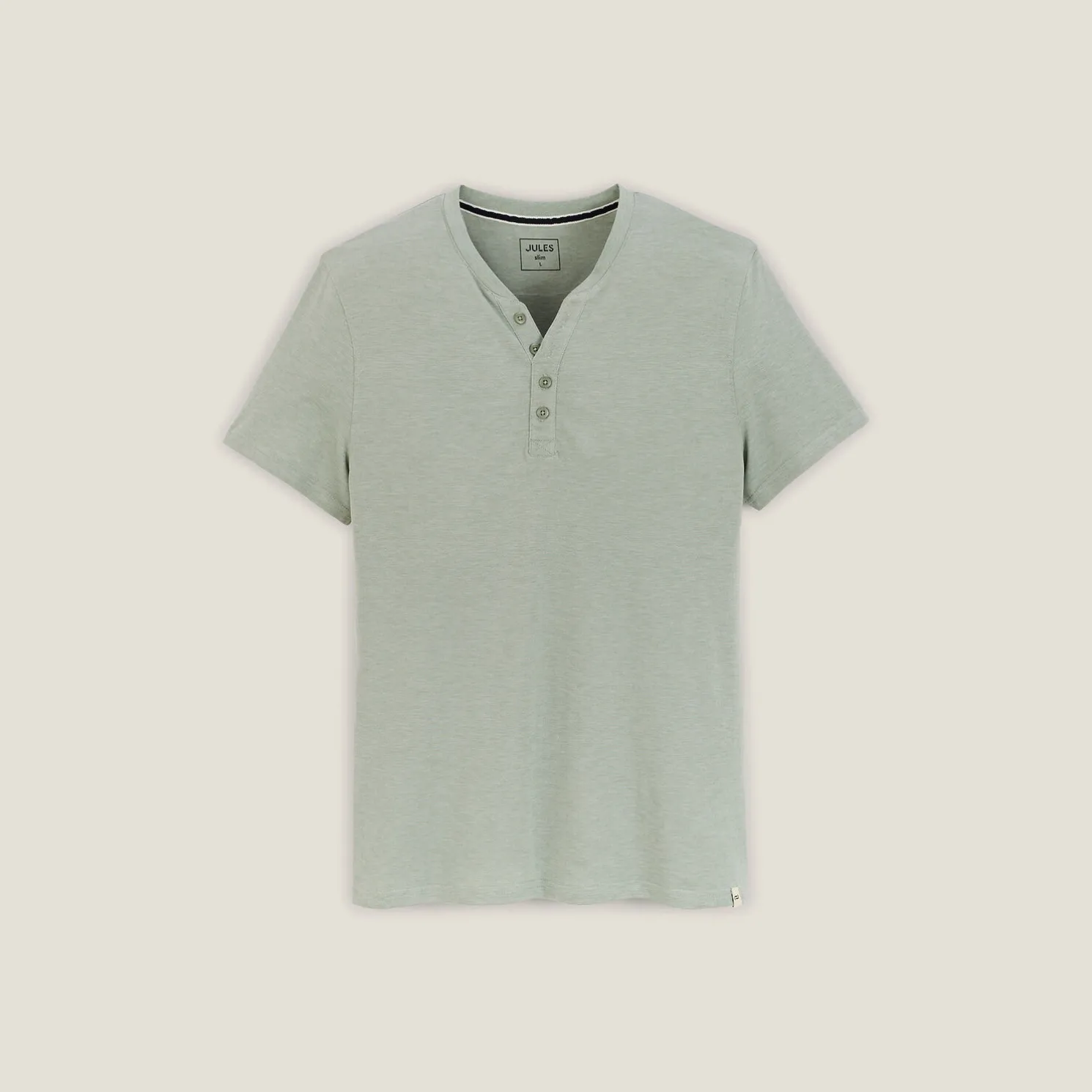 Slim T-shirt met Tunesische kraag