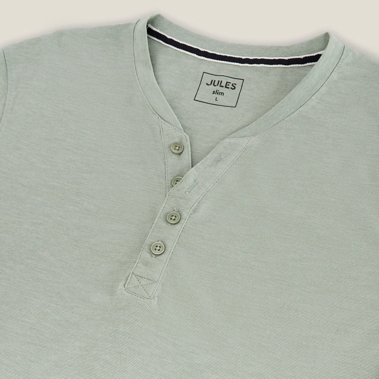 Slim T-shirt met Tunesische kraag