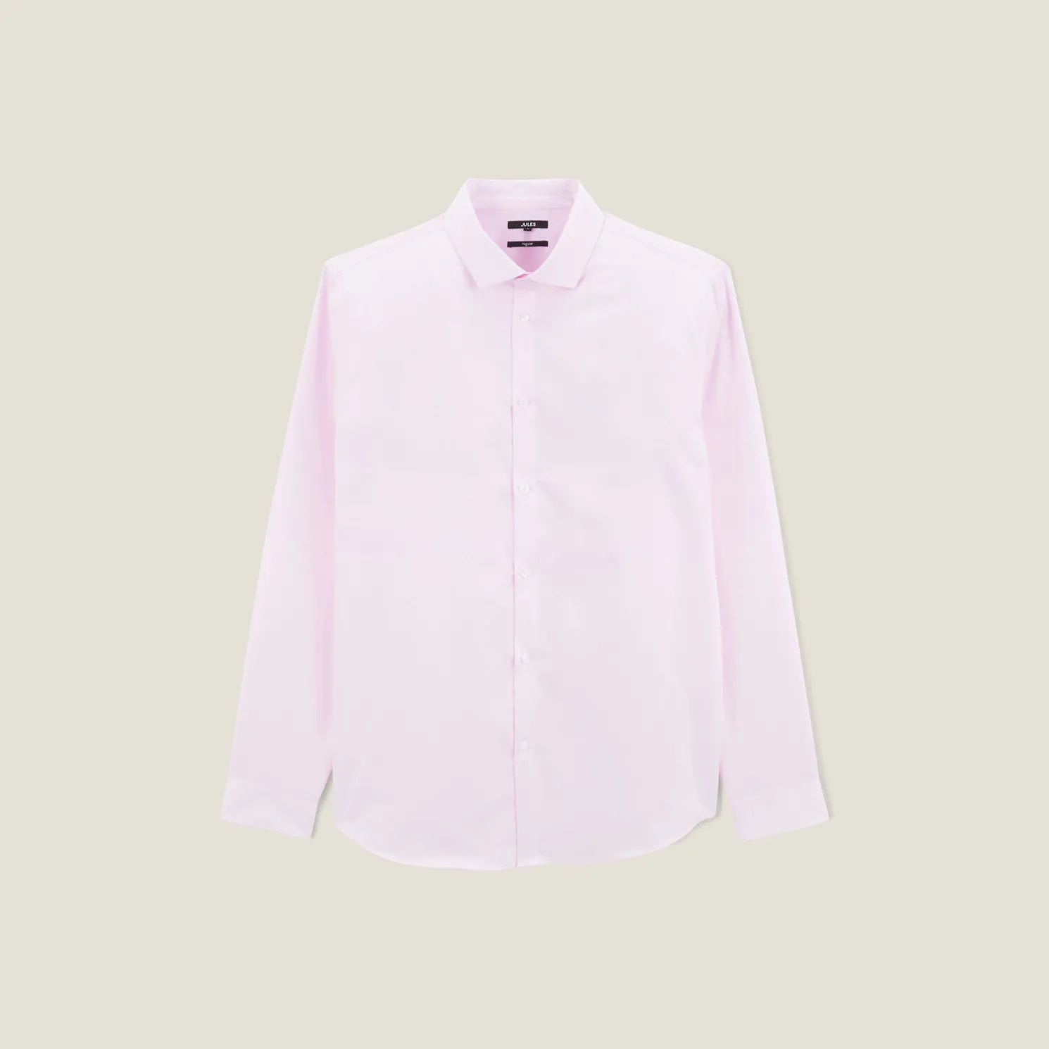 Strijkvrij regular effen hemd in katoen