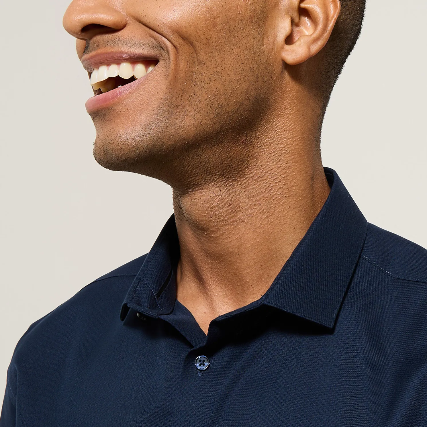 Strijkvrij slim effen hemd in katoen