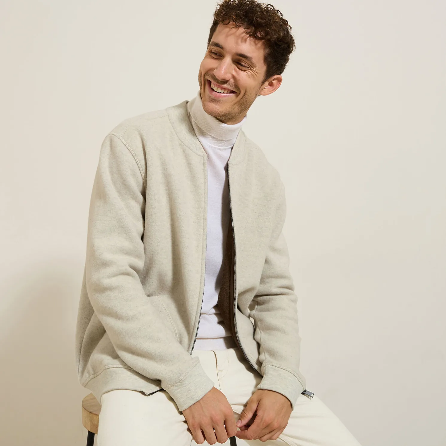 Sweater in tricot met rits