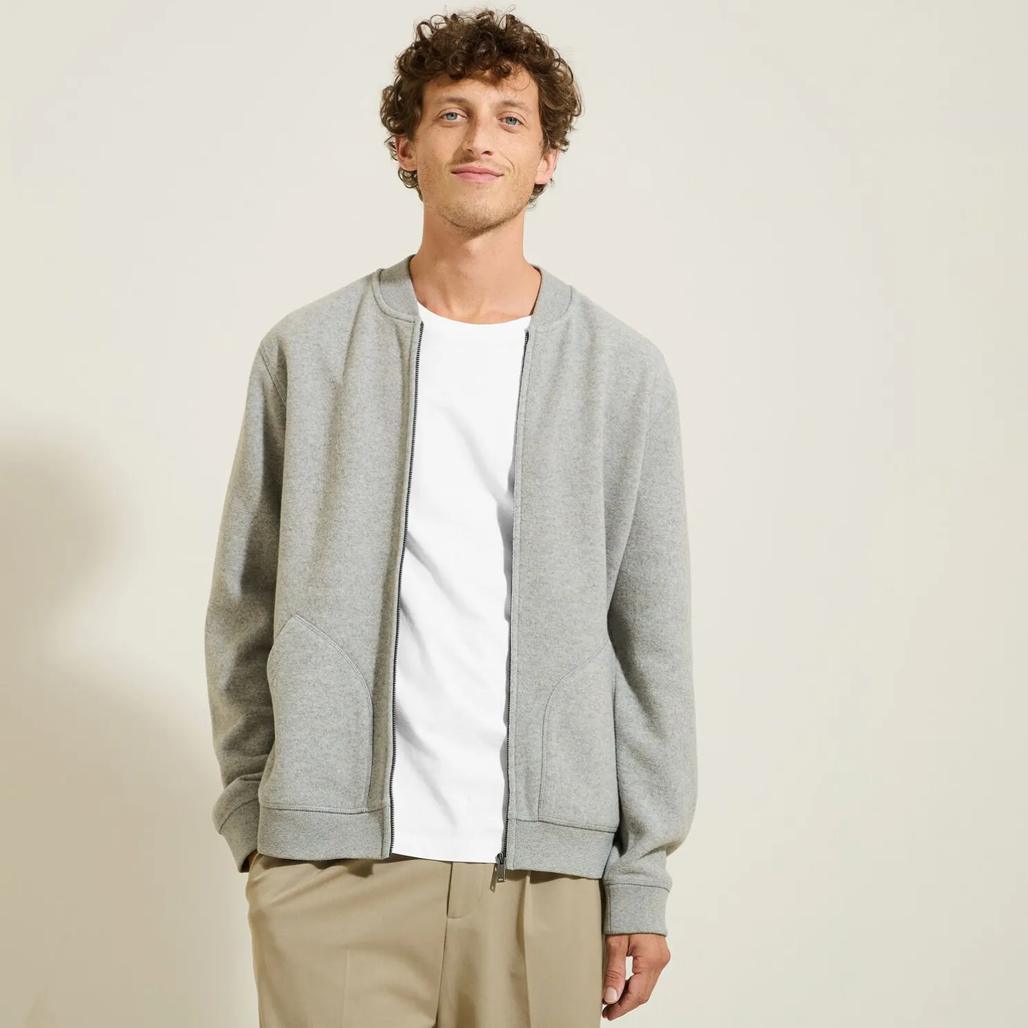 Sweater in tricot met rits