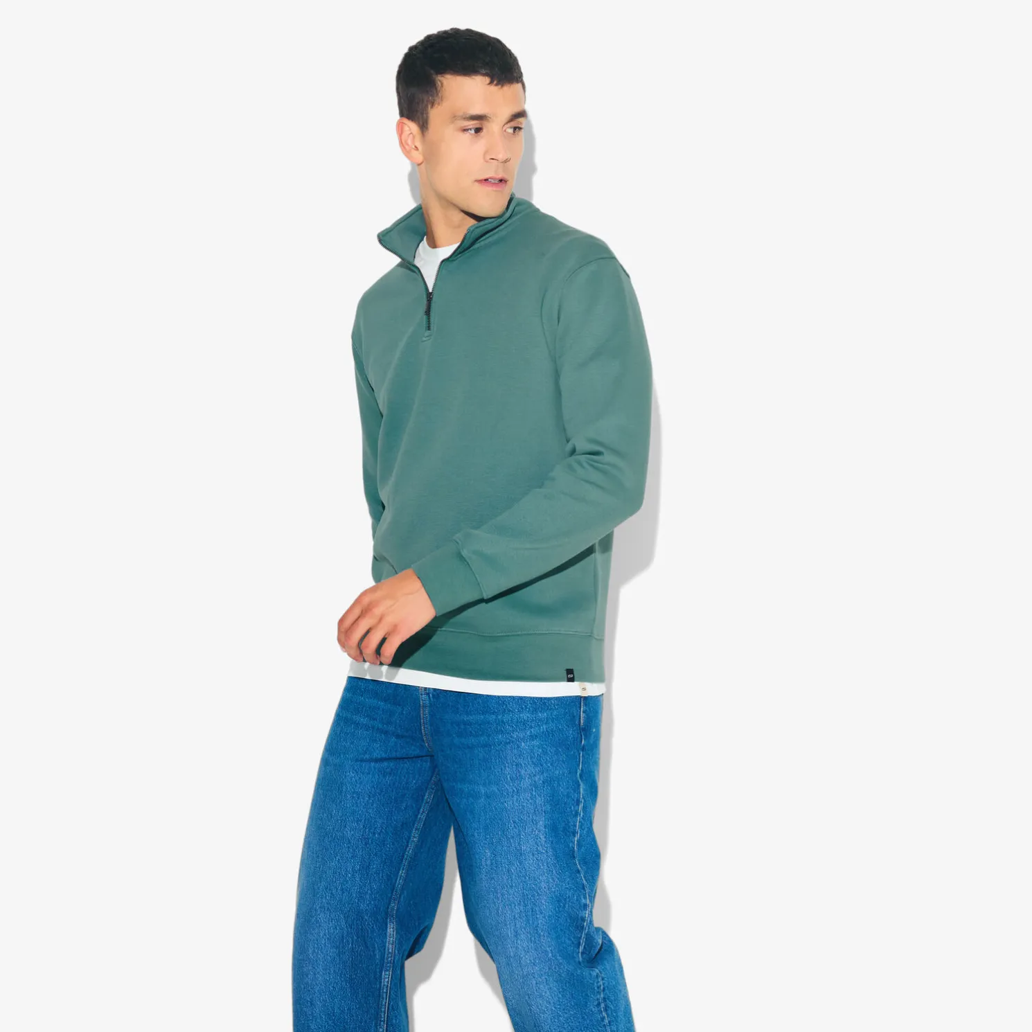 Sweater met opstaande ritskraag