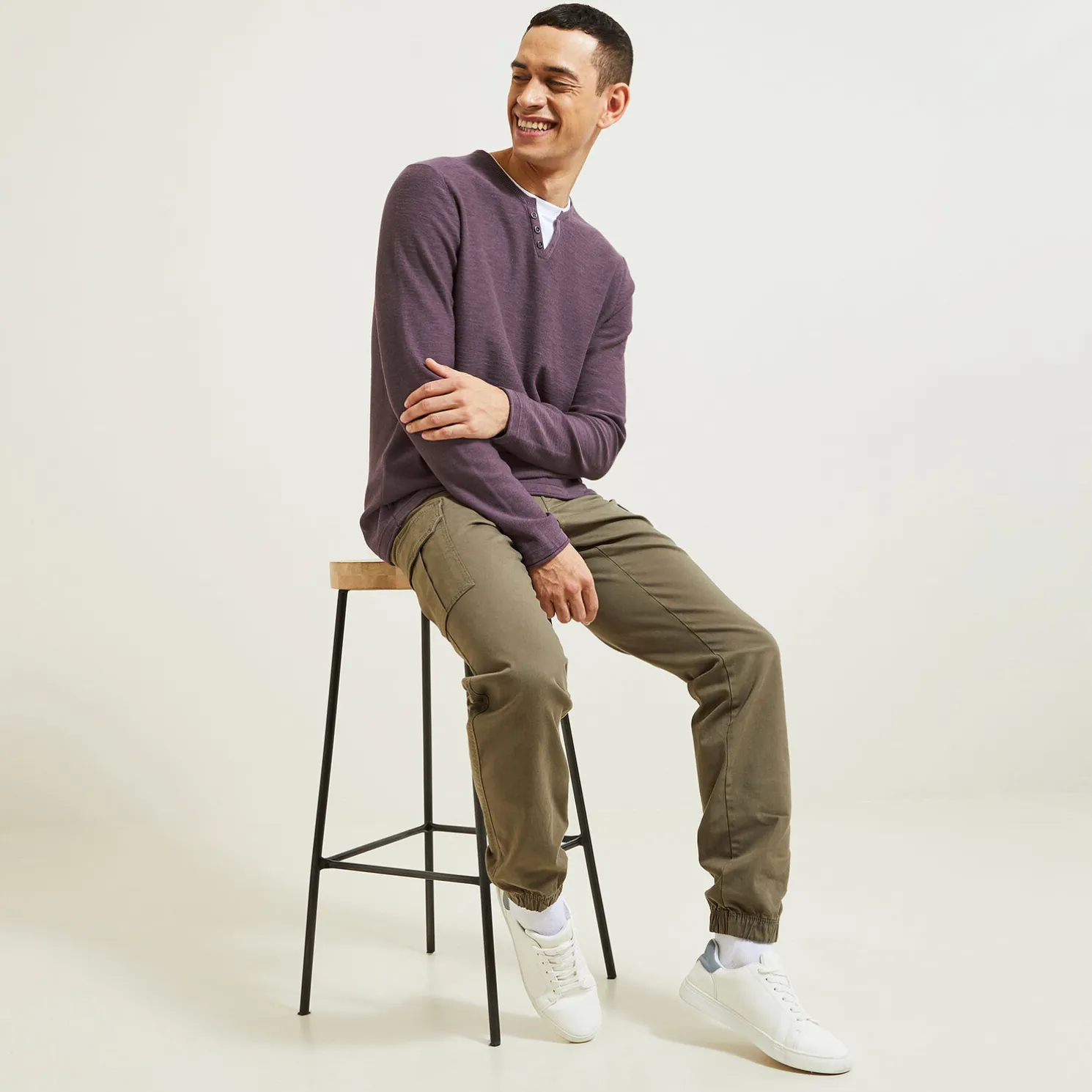 Trui met dubbele halslijn