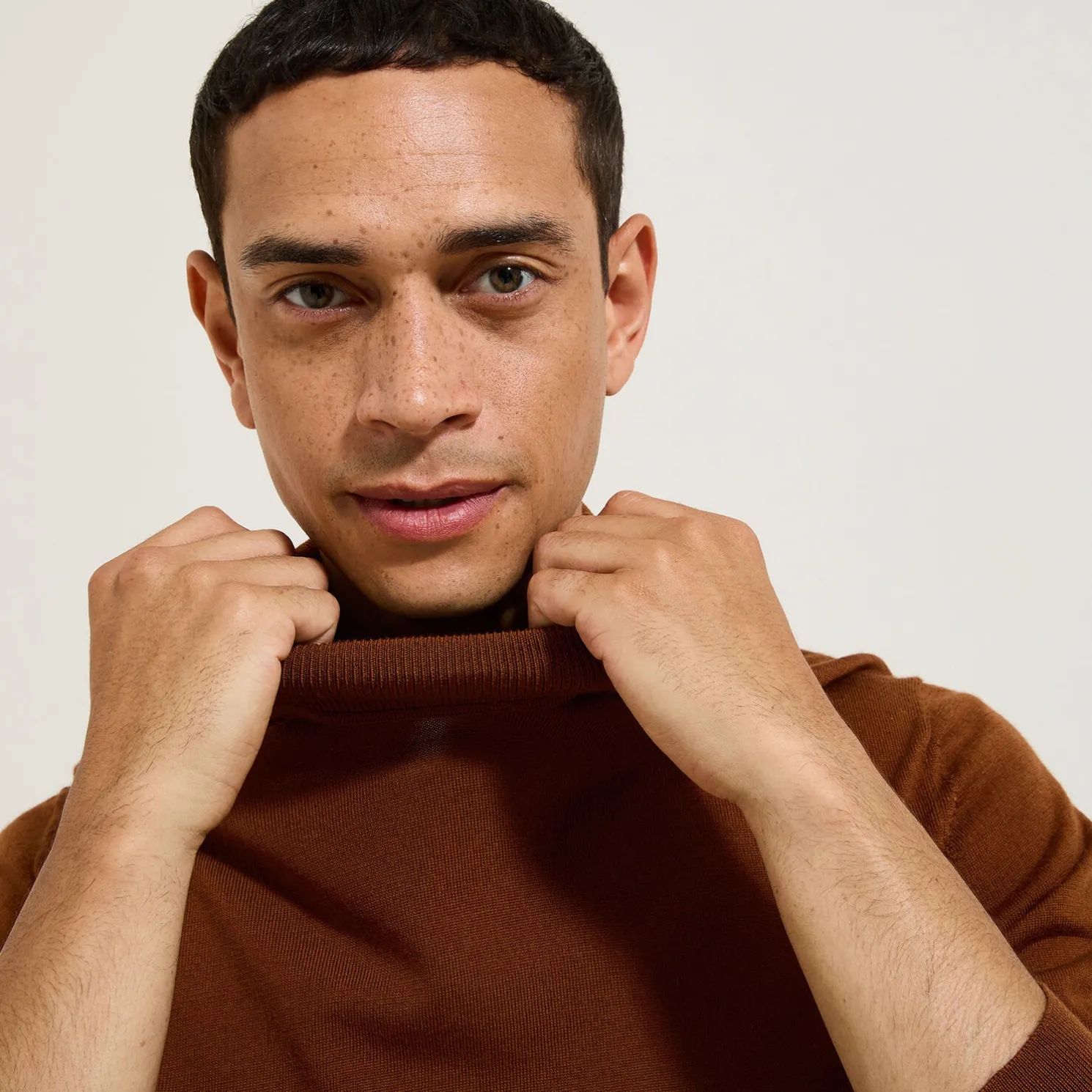 Trui met rolkraag in merinoswol