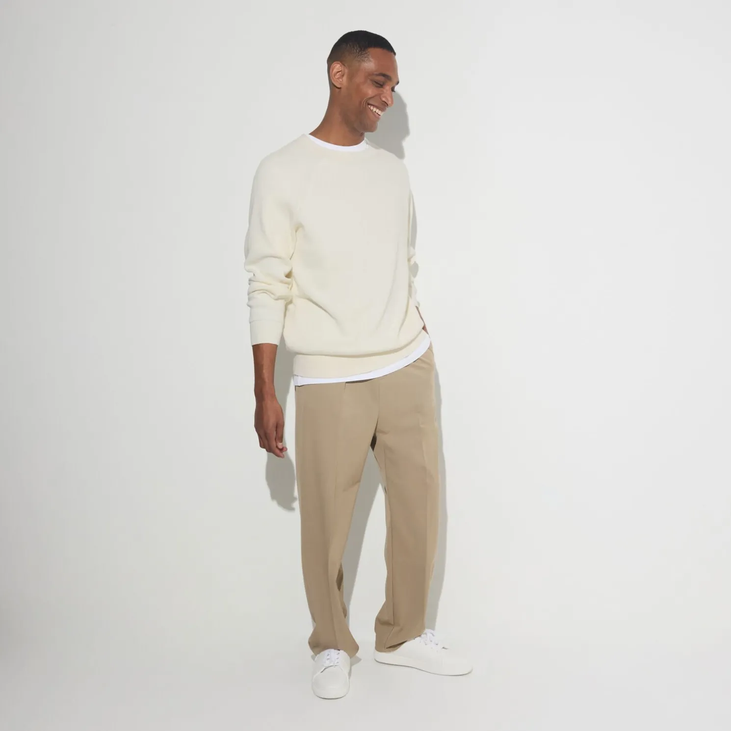 Trui met ronde hals in ribstof