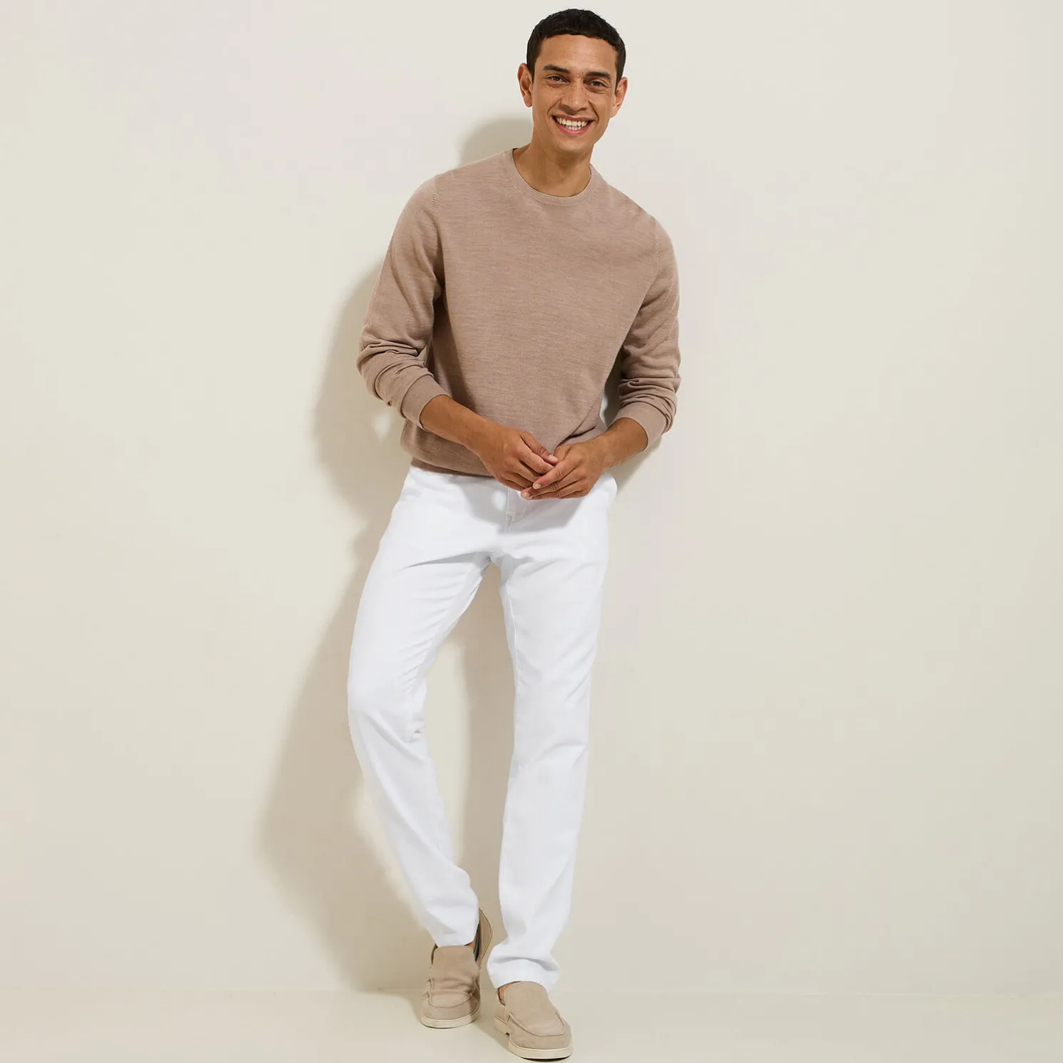 Trui met ronde hals in merinoswol