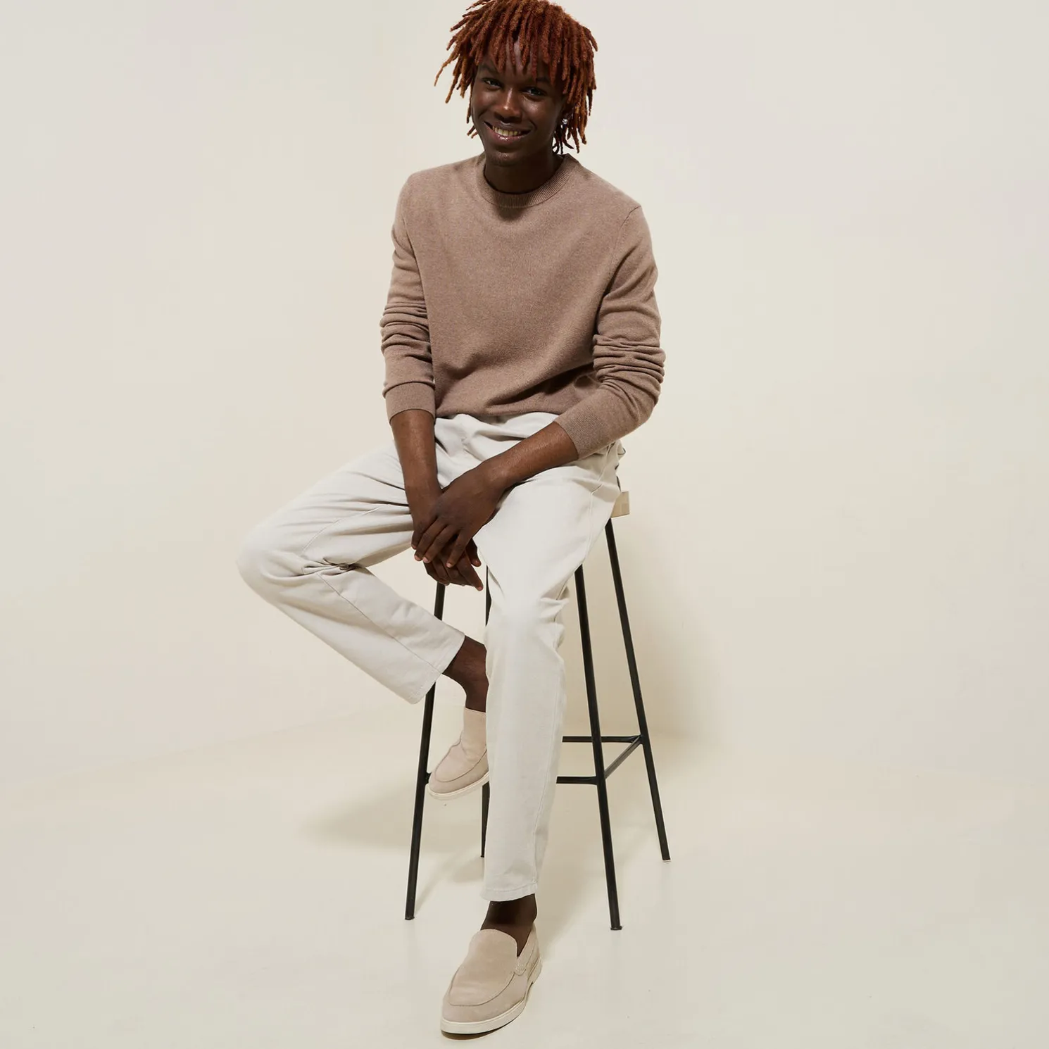 Trui met ronde hals van merinos/kasjmiermix