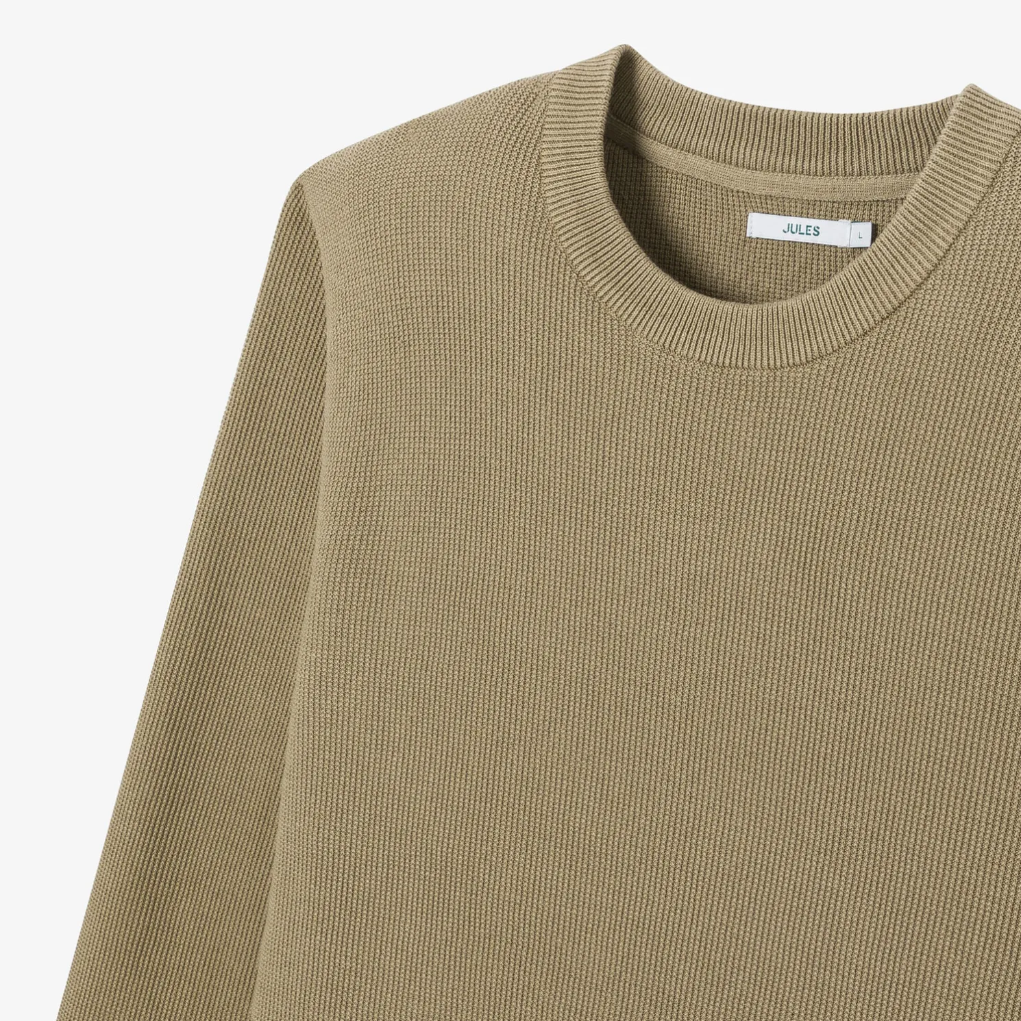 Trui met ronde hals en stekenpatroon