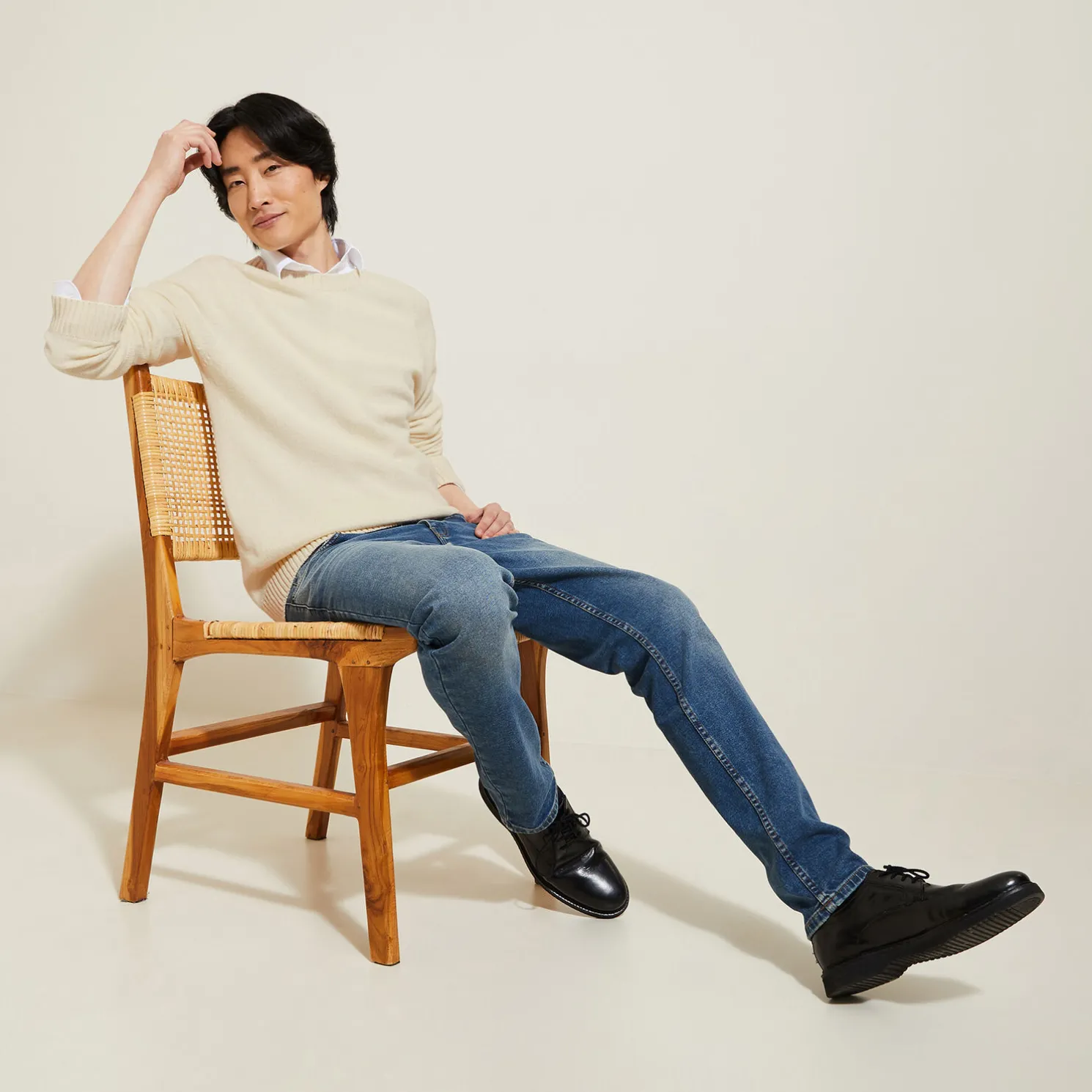 Trui met ronde hals zonder naden