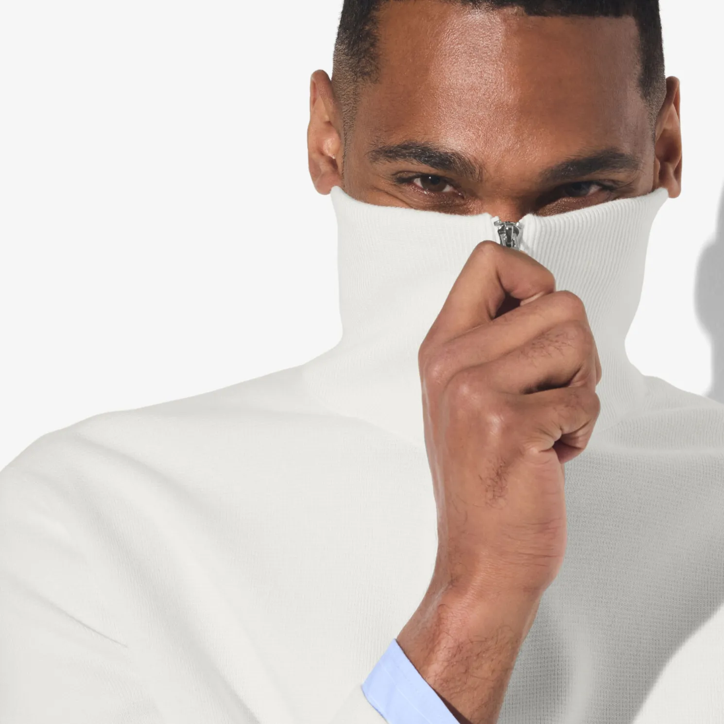 Trui met truckerskraag 