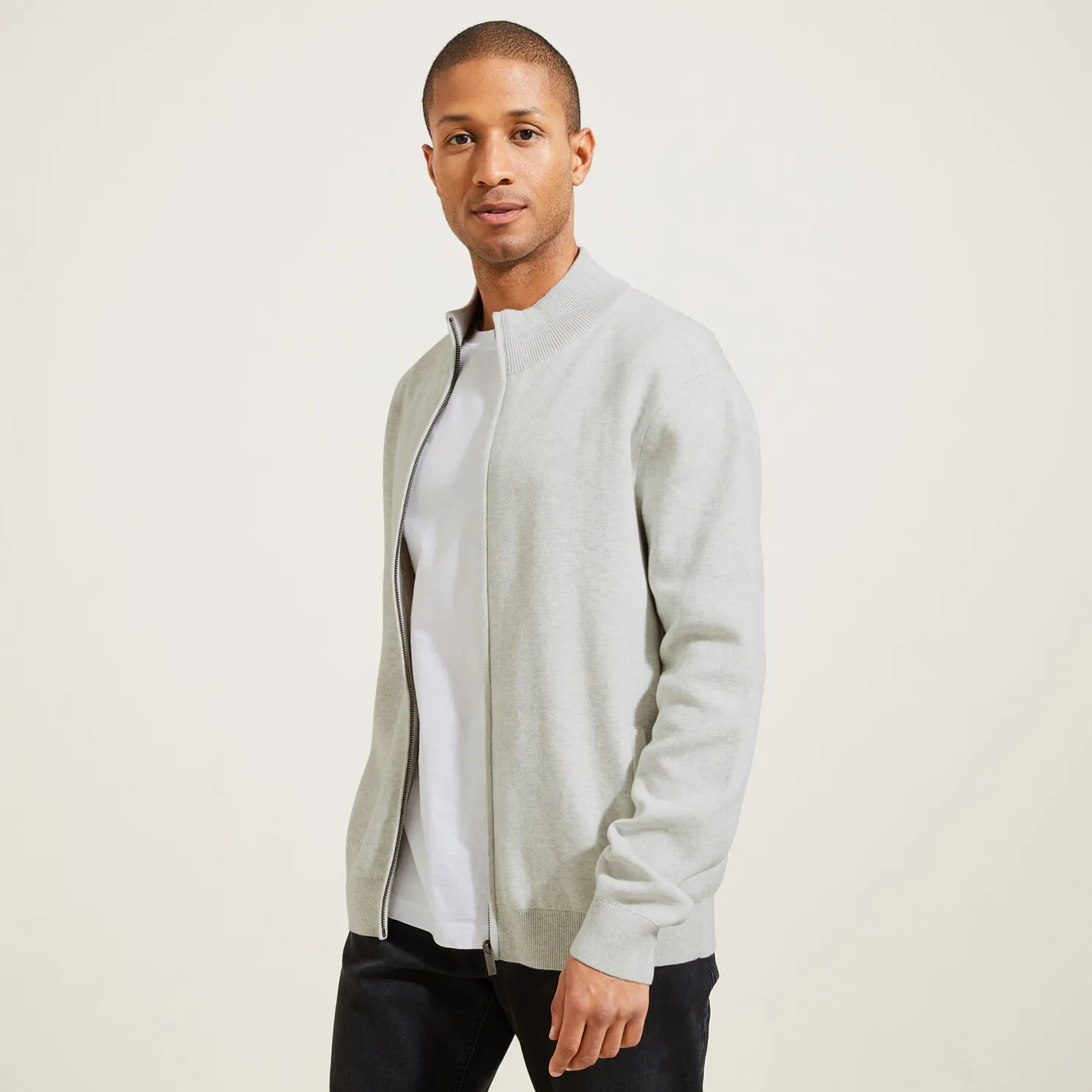 Vest met ristsluiting en opstaande kraag